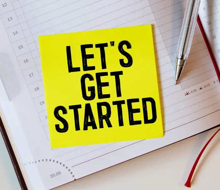 Image of note with Let's Get Started